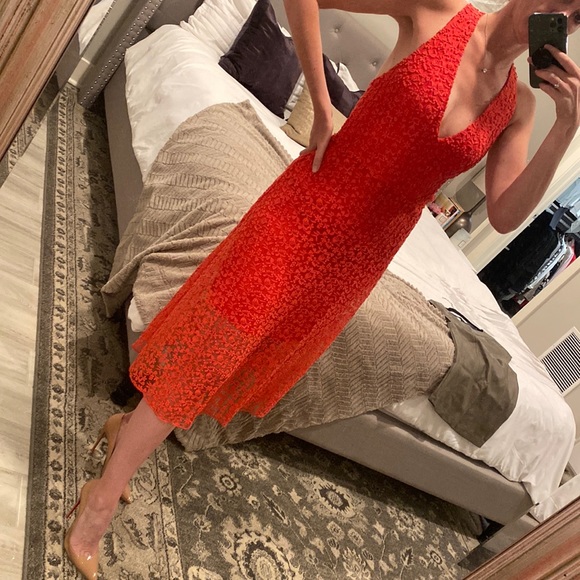 ⭐️ Stunning Red Alice + Olivia midi Dress - Picture 1 of 5